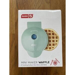 Dash Mini Maker AQUA for Individual Waffles Hash Browns Keto Chaffles Easy Clean